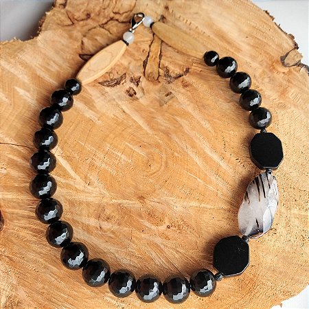 Colar Ágata faccetada