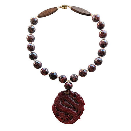 Colar Jaspe vinho