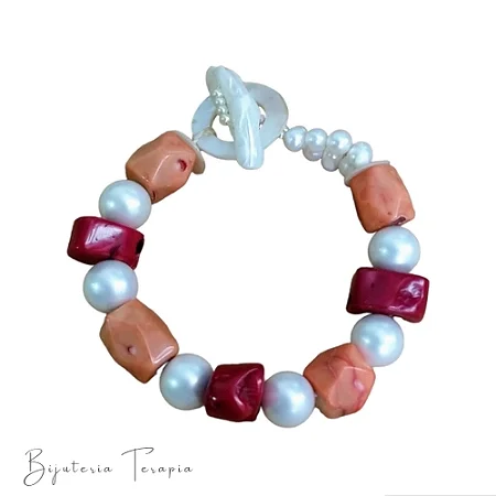 Pulseira Pérola Coral