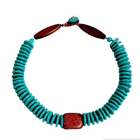 Colar turquesa pedra do sol