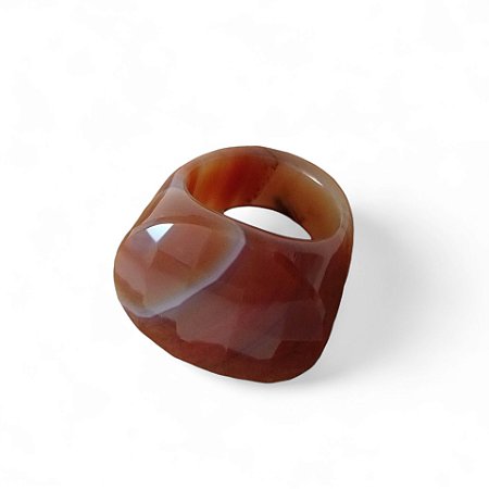 Anel ágata caramelo
