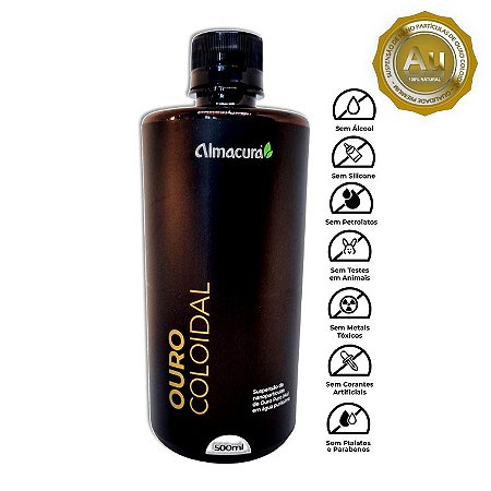 Ouro Coloidal 338ppm 500ml Almacura