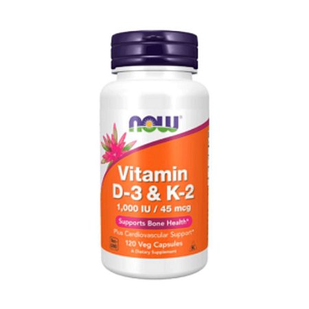 Vitamina D3 + K2 - 1000UI - 120 caps. - NOW