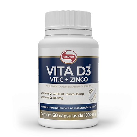 Vitamina D3 com Vit. C e Zinco 60 caps. Vitafor
