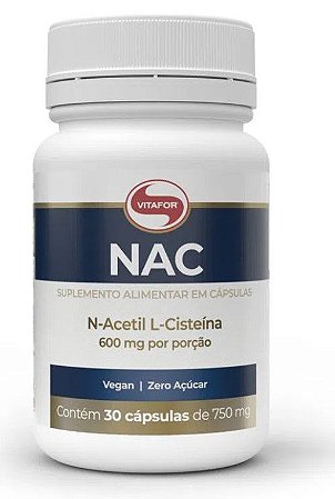 NAC N-Acetil L-Cisteína 600mg 30 caps. Vitafor