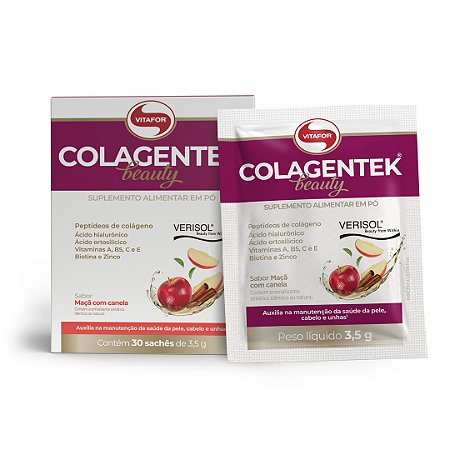 Colágeno Colagentek Beauty 30 sachês 3,5g Maça c/ Canela Vitafor