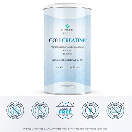 CollCreatine Colageno + Creatina 500g Sem Sabor Central Nutrition