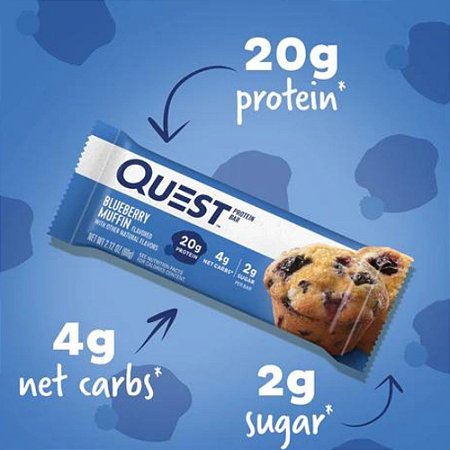 1 Un - Quest Bar - 60g - Blueberry Muffin - Quest Nutrition