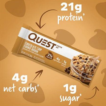 1 Un - Quest Bar - 60g - Cookies c/ Gotas - Quest Nutrition