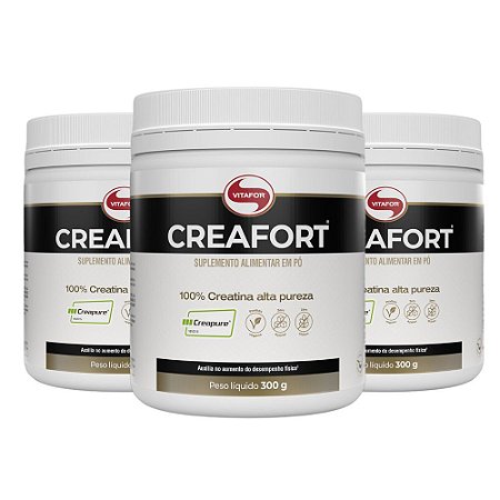 Kit 3x Creafort Creatina 100% Creapure 300g Vitafor