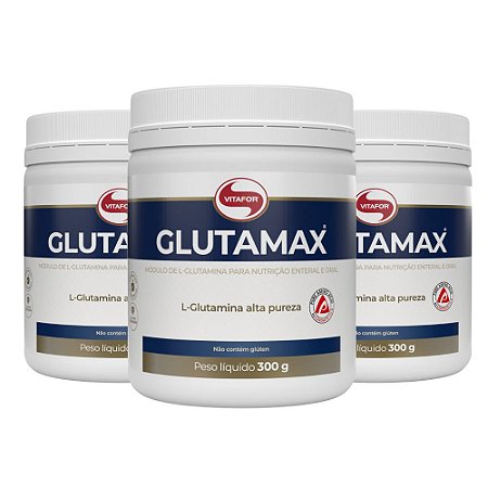 Kit 3x Glutamina Glutamax 300g Vitafor