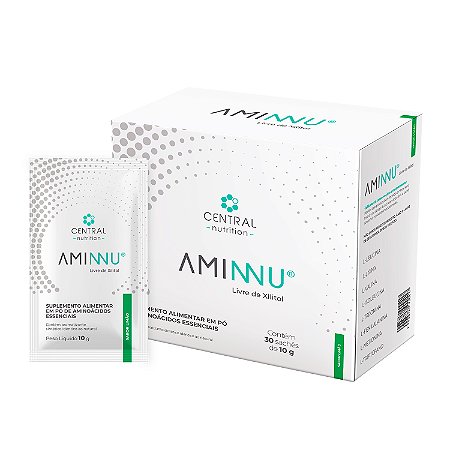 Aminnu EAAs Sem Xilitol Sabor Limão 10g 30 Sachês Central Nutrition