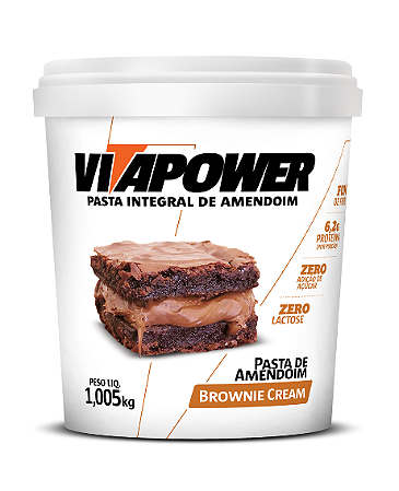 Pasta de Amendoim 1,005kg Vitapower Sabor Brownie Cream