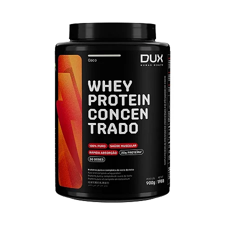Whey Protein Concentrado 900g Sabor Coco DUX