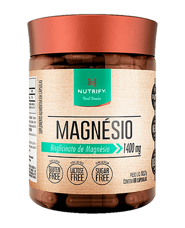 Magnésio 1400mg Bisglicinato de Magnesio 60 caps Nutrify
