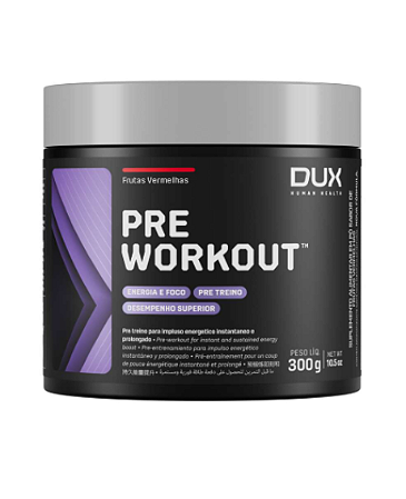 Pre Treino Pre Workout 300g Sabor Frutas Vermelhas DUX