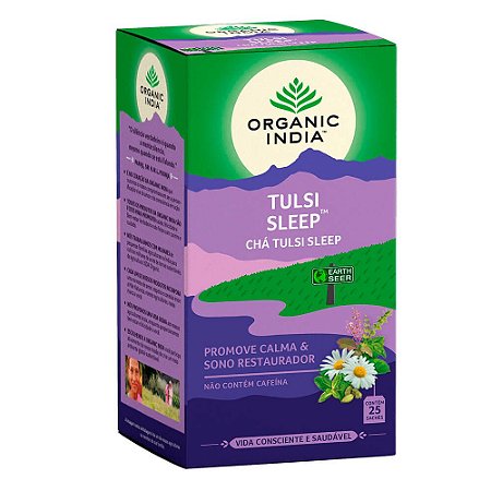 Chá Sleep - Camomila, Cardamomo, Hortelã-Pimenta e Tulsi - 25 sachês - Organic India