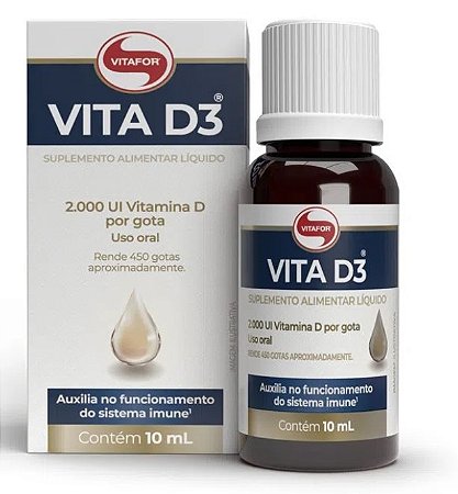 Vitamina D3 2000UI/gota 10ml (450 gotas) Vitafor