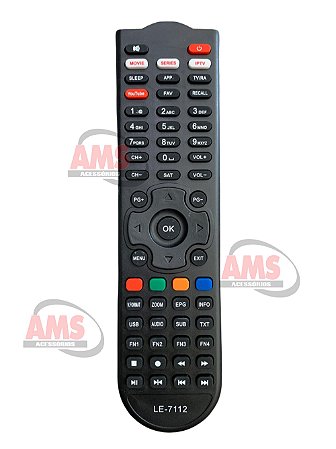 Controle Remoto Receptor Eurosat Slim IPTV com Wi-Fi e USB  LE-7112