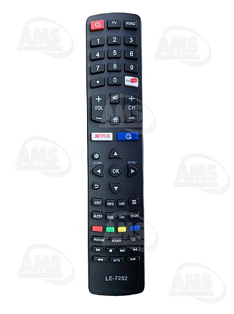 Controle Remoto TV LCD Philco Netflix/Smart/Youtube LE-7252-9027