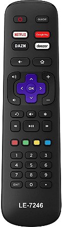 Controle TV AOC Roku Tv DAZN/deezer/Netflix LE-7246