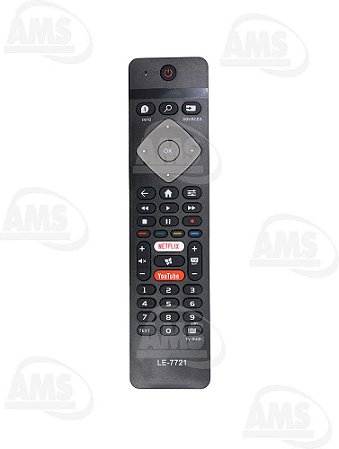 Controle Remoto TV LED Philips 50PUG6654 / 55PUG6654 / 58PUG6654 com Netflix e Youtube