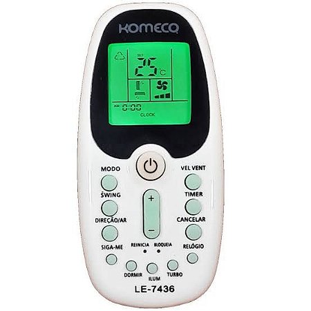 Controle Ar Condicionado Komeco / Midea / Comfee Le-7436