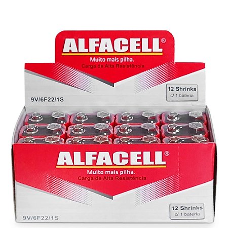 Pilha/Bateria Alfacell Ping 9v Caixa (12pç)