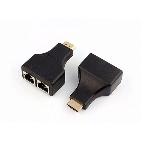 Extensor Hdmi 3d 30 Metros Via Cabo De Rede Utp Rj45 Cat5e/6