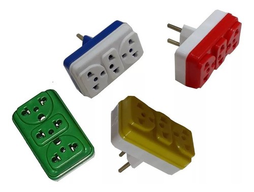 Adaptador Elétrico Tomada Benjamin 3 Saídas T 10A Colorido