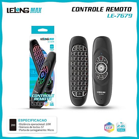 Air Mouse 2.4G LED Teclado c/ Voz Bluetooth LE-7679