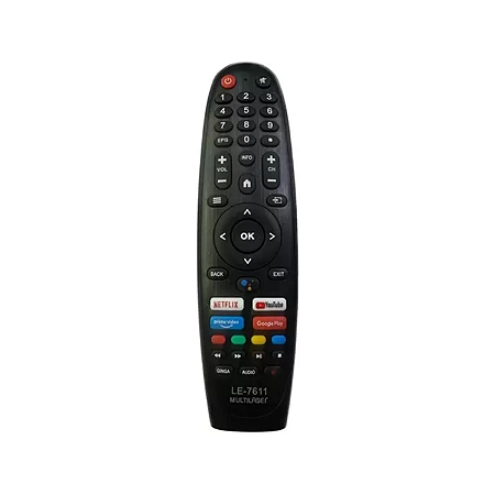 Controle Remoto Para Tv Multilaser 4k Android Tl042 Tl045 LE-7611