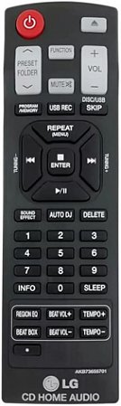 Controle Remoto LG Akb73655701 Para Mini System Série CM LE-7912