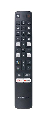 Controle Remoto TV TCL Smart 4k Globoplay Netflix LE-7811-1