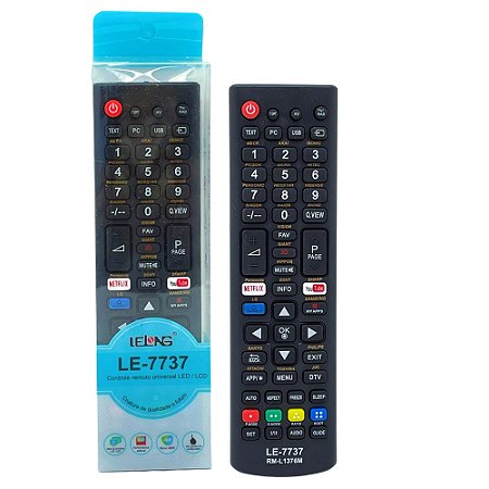 Controle de Tv Smart Universal LED LCD Netflix Youtube Compartivel Para Todos Modelos LE-7737