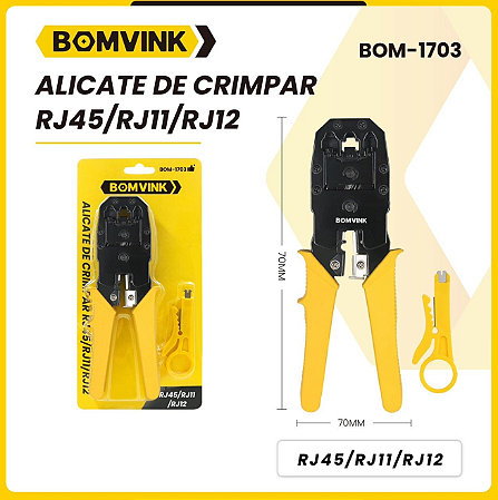 ALICATE DE CRIMPAR RJ45-RJ11-RJ12 BOM-1703