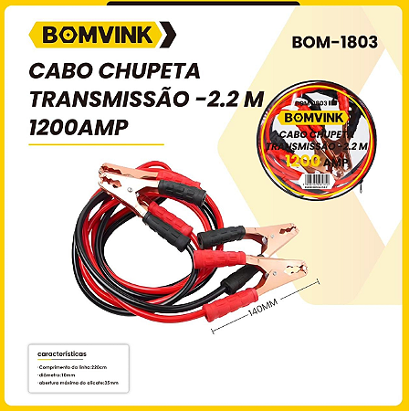 CABO CHUPETA 1200AMP 2,2M BOM-1803