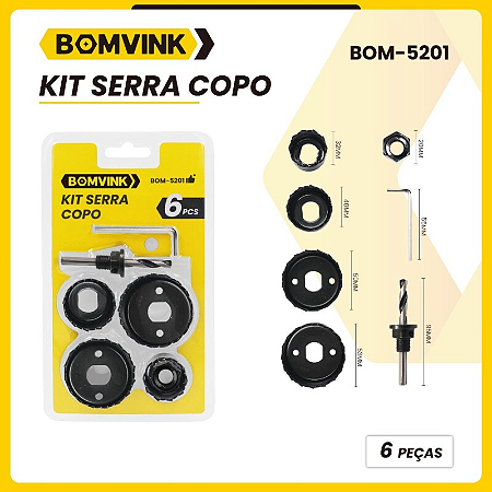 JOGO DE SERRA COPOS 6 PEÇAS BOM-5201