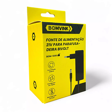 FONTE DE ALIMENTAÇÃO 21V PARA PARAFUSADEIRA BIVOLT BOM-5591