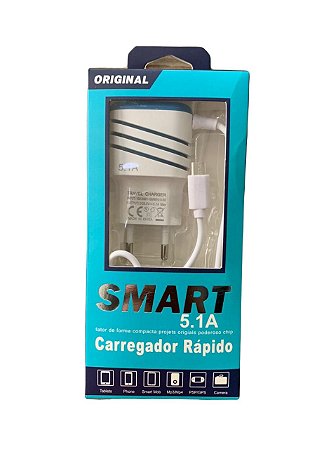 Carregador Smart Carga Rapida Micro USB V8