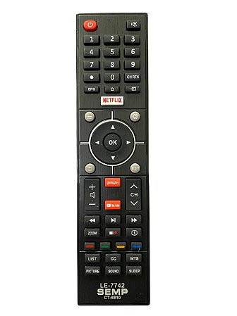 Controle Remoto Semp Toshiba Led Smart Ct-6840/ct-6810