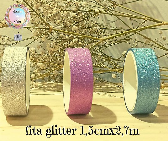 FITA ADESIVA COM GLITTER METALIZADA 1,5CMX2,7M