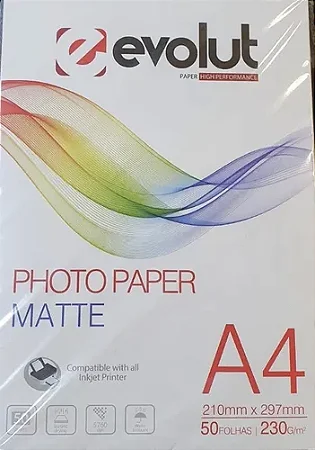 PAPEL FOTOGRÁFICO MATTE 230G/M2 - EVOLUT
