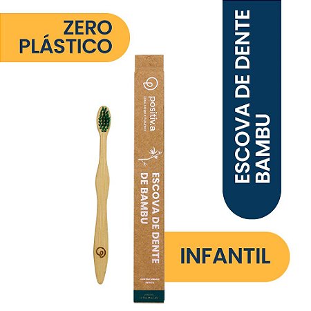 Escova de Dente de Bambu Infantil Verde Positiv.a