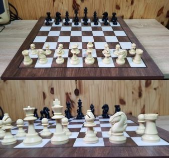 Tabuleiro de xadrez de madeira. - Galeria Alphaville