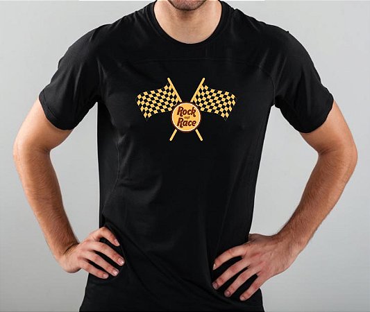 Camiseta - Rock And Race Bandeirada - Preta