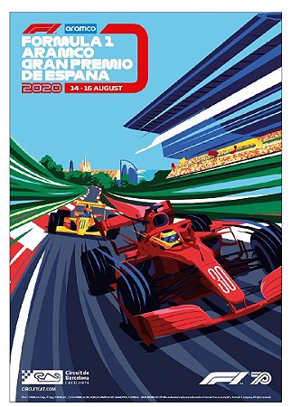Placa Decorativa - Cartaz GP da Espanha 2020 - 21cm X 30cm