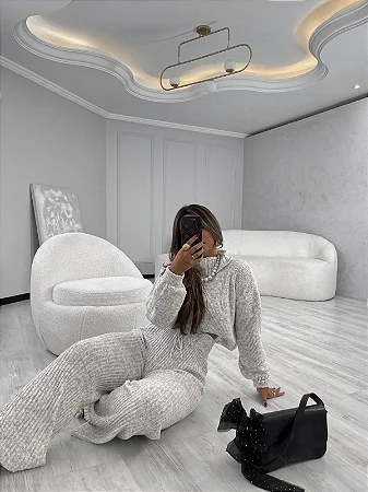 CONJUNTO MOUSSE CRYSTAL BRANCO MESCLA