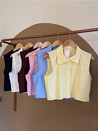 CROPPED CAMISA LUNA (COM OPÇÕES DE CORES)