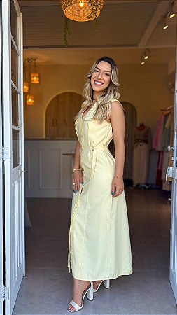 VESTIDO LINHO SANTORINI (COM OPÇÕES DE CORES)